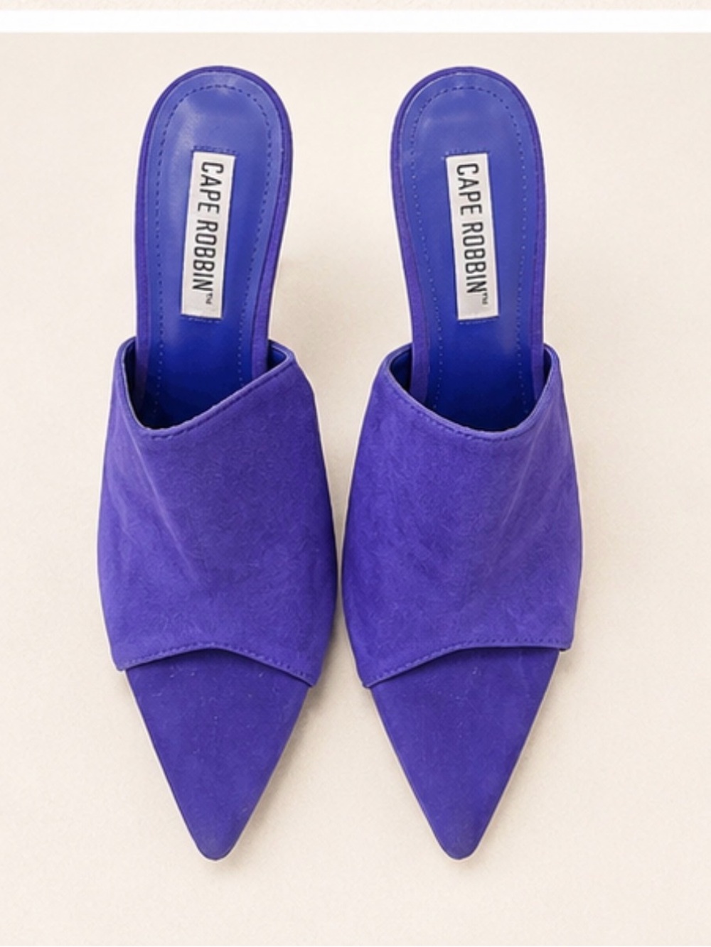 Cape Robbin Violet Pointed-Toe Suede Mule Slides